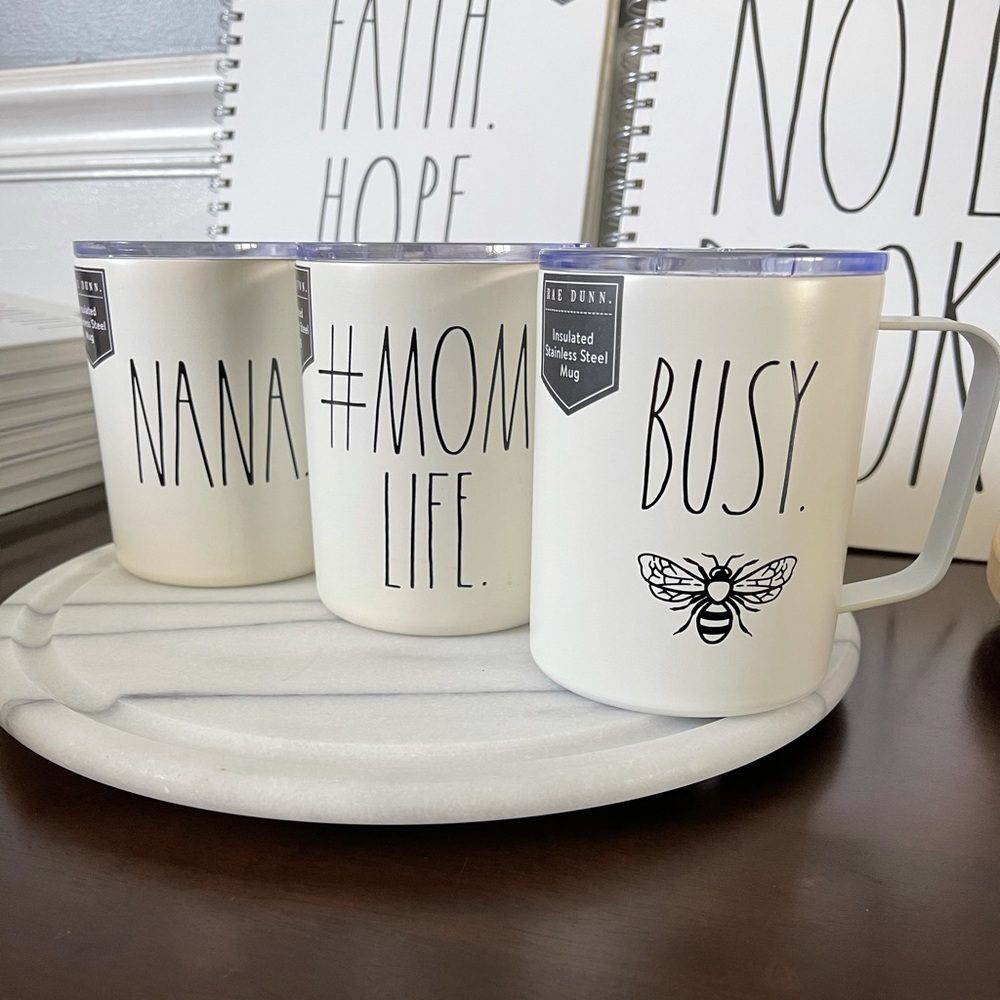 Rae Dunn insulated mugs with handle